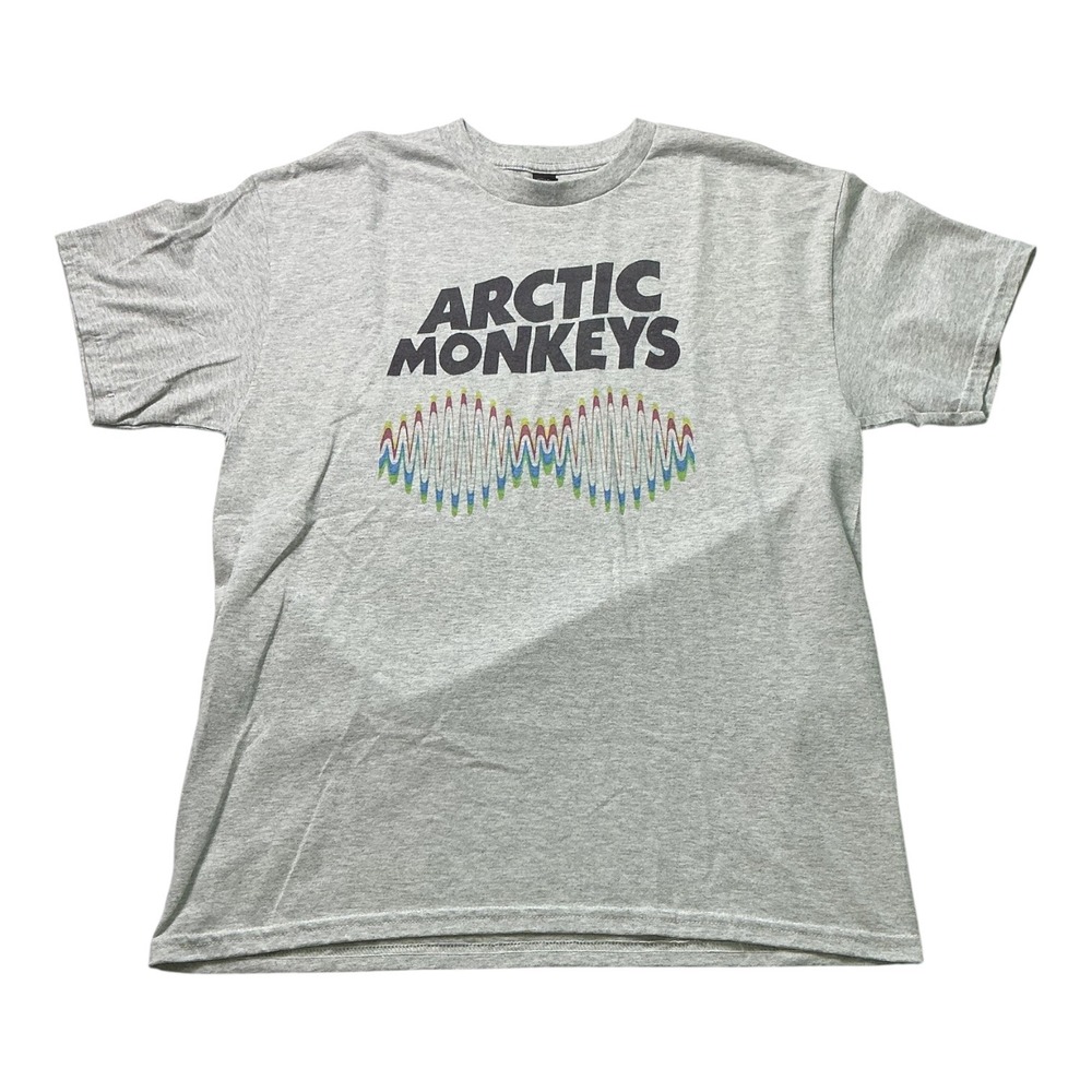 Arctic Monkeys AM Album Graphic T-Shirt Heather Gray Band Tee Mens XL 22x29